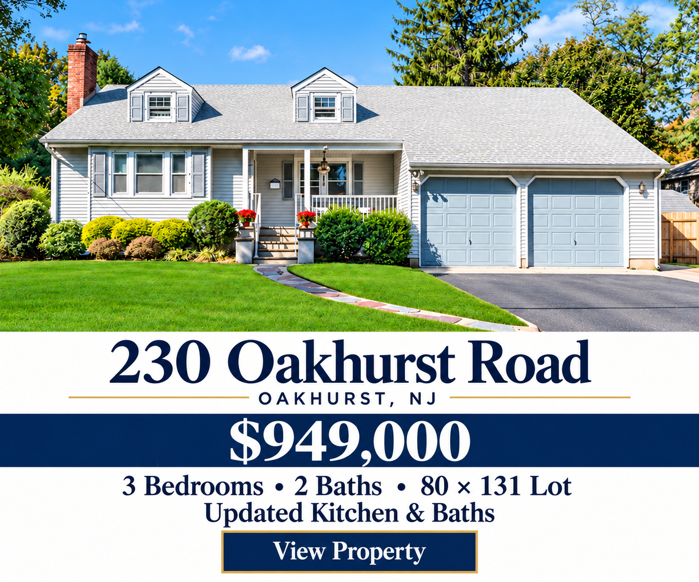 230 Oakhurst Road · Oakhurst, NJ 07755 · $949,000